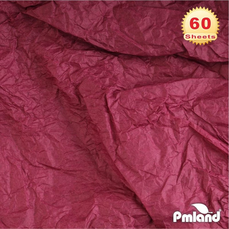 PMLAND ورق تغليف هدايا بجودة ممتازة من PMLAND - لون بورجوندي - 20 بوصة × 26 بوصة 60 ورقة - Image 5
